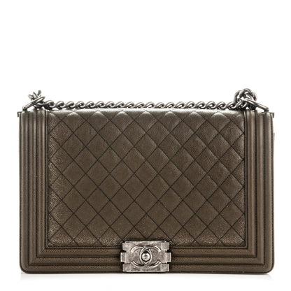 Chanel Caviar Quilted New Medium Boy Flap Khaki 1 of 11