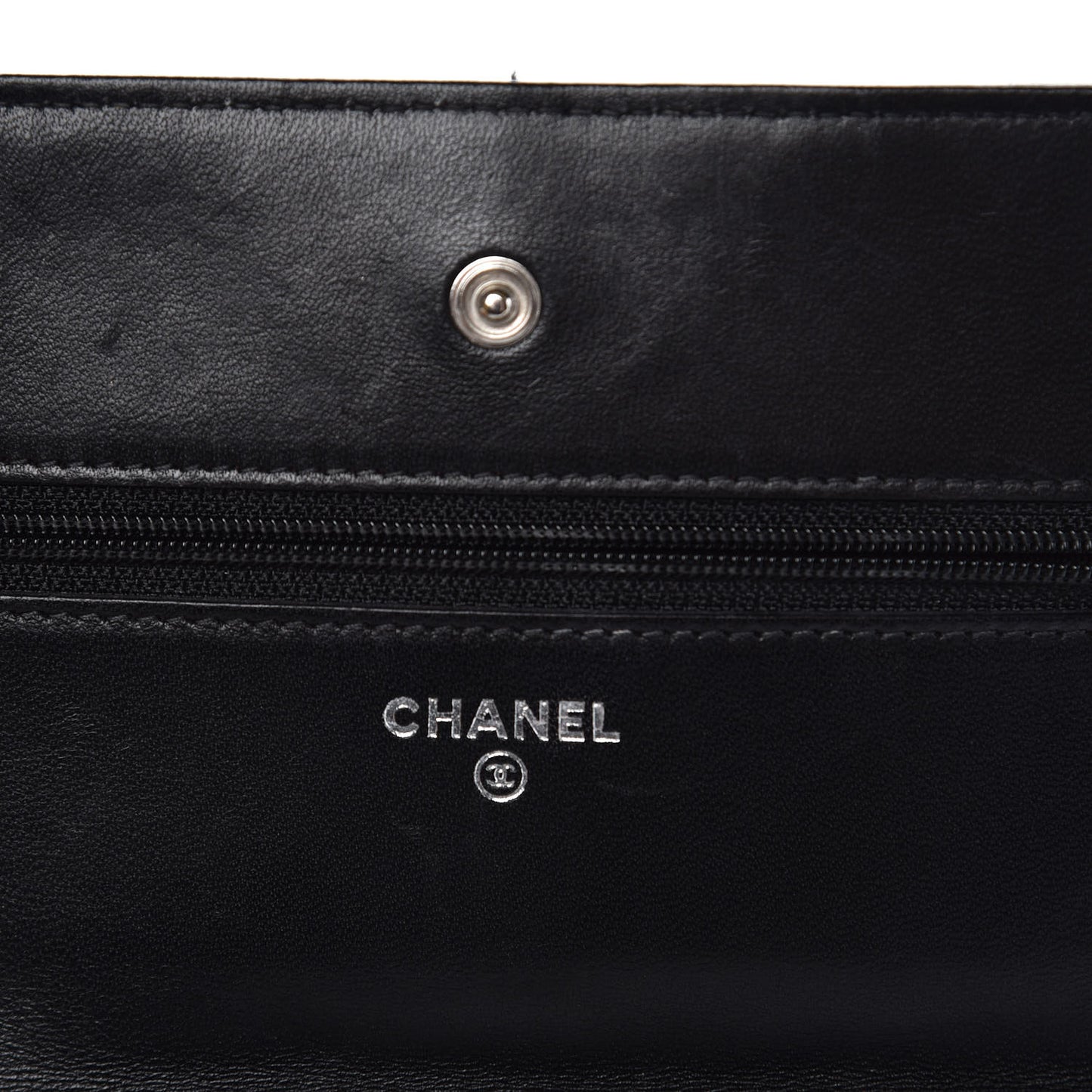 Lambskin Quilted Wallet On Chain WOC Black