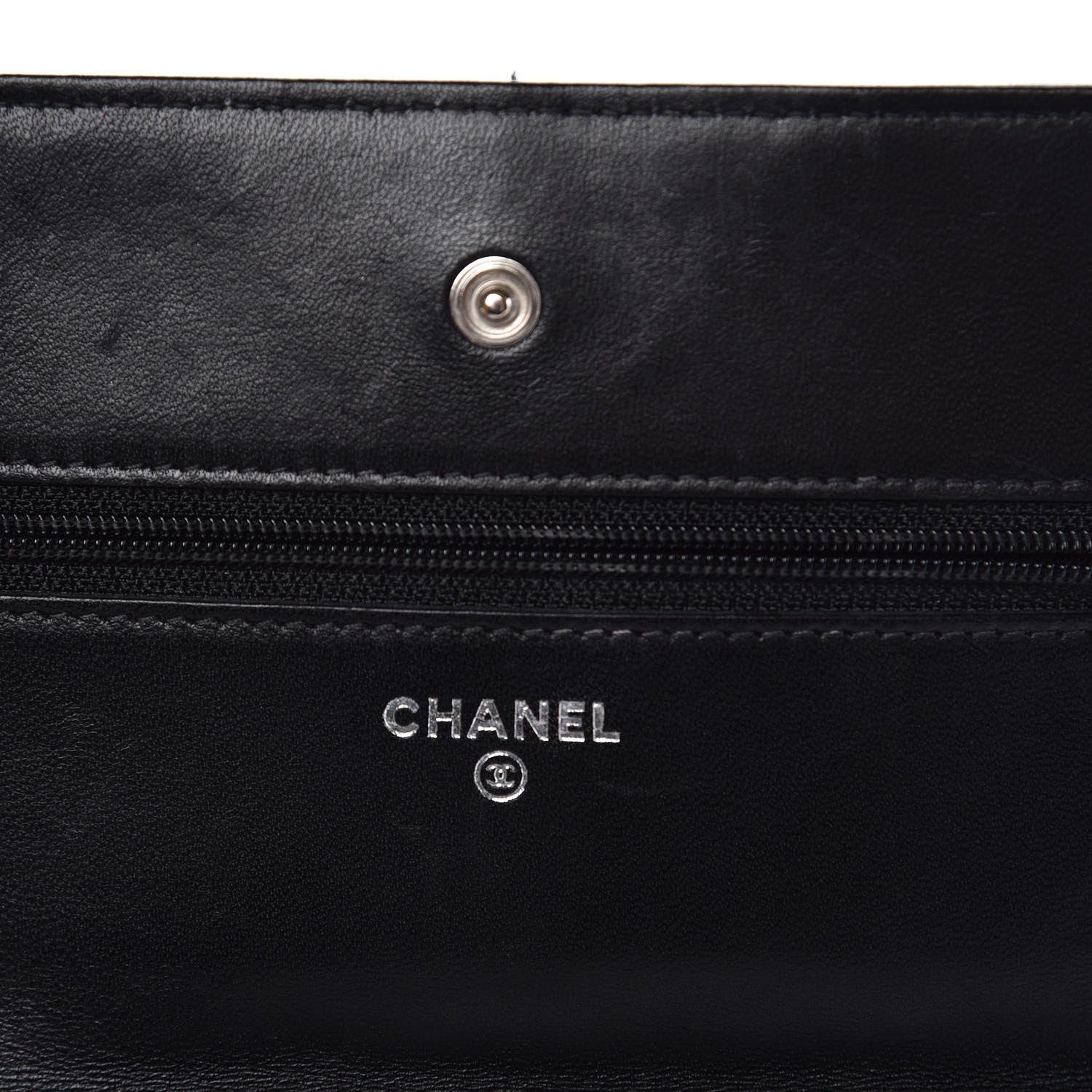 Chanel Lambskin Quilted Wallet On Chain WOC Black 6 of 8