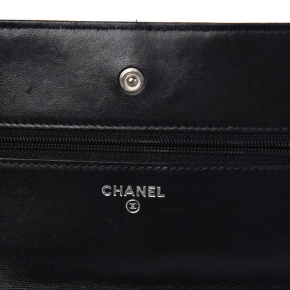 Chanel Lambskin Quilted Wallet On Chain WOC Black 6 of 8