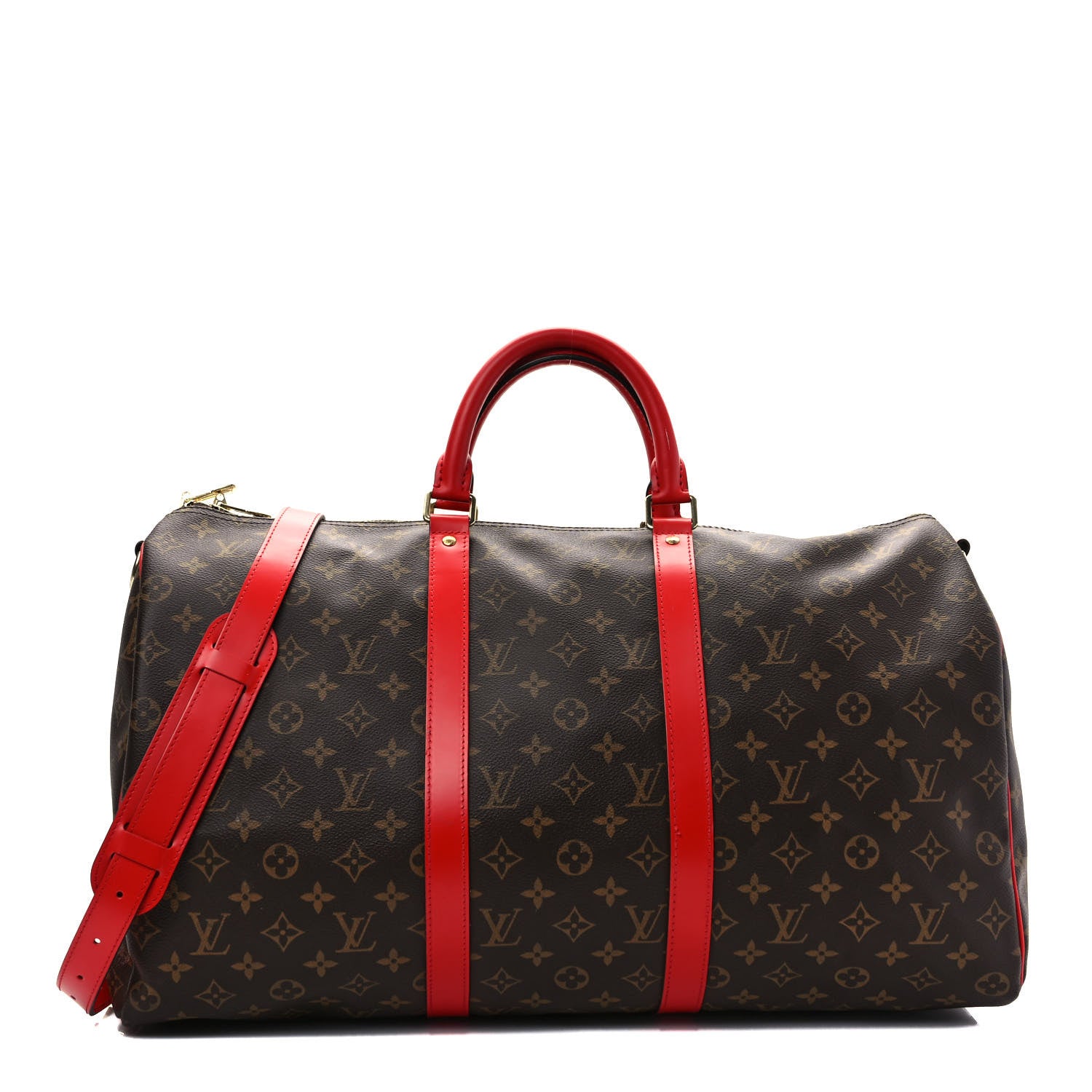 Louis Vuitton Calfskin Monogram Keepall Bandouliere 50 Coquelicot 1 of 9