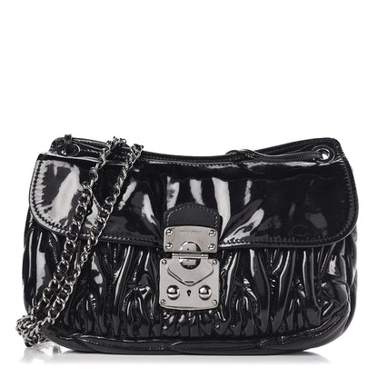 Miu Miu Vernice Matelasse Shoulder Bag Black 1 of 6