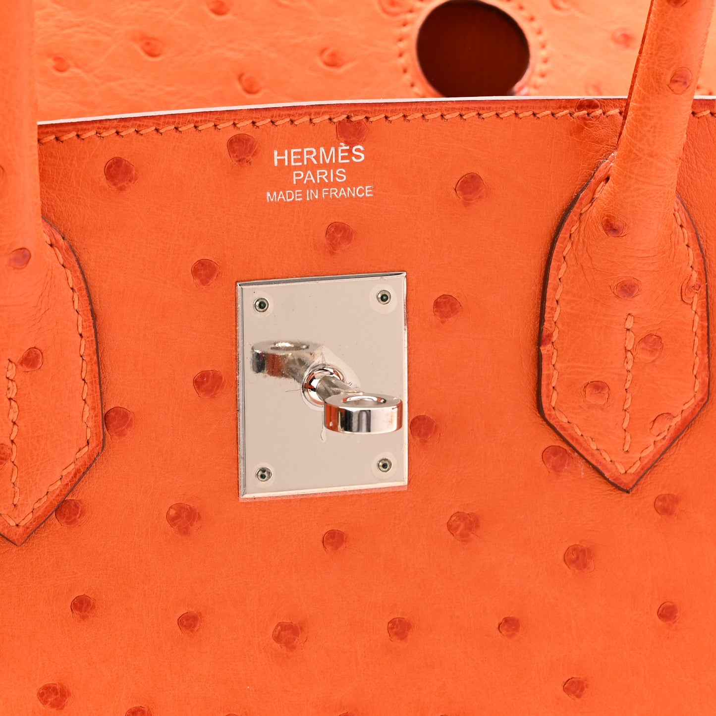 Ostrich Birkin 30 Tangerine