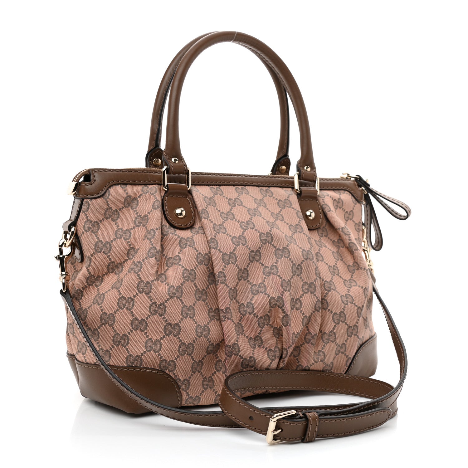 Gucci Monogram Medium Sukey Top Handle Bag Beige Brown 2 of 8