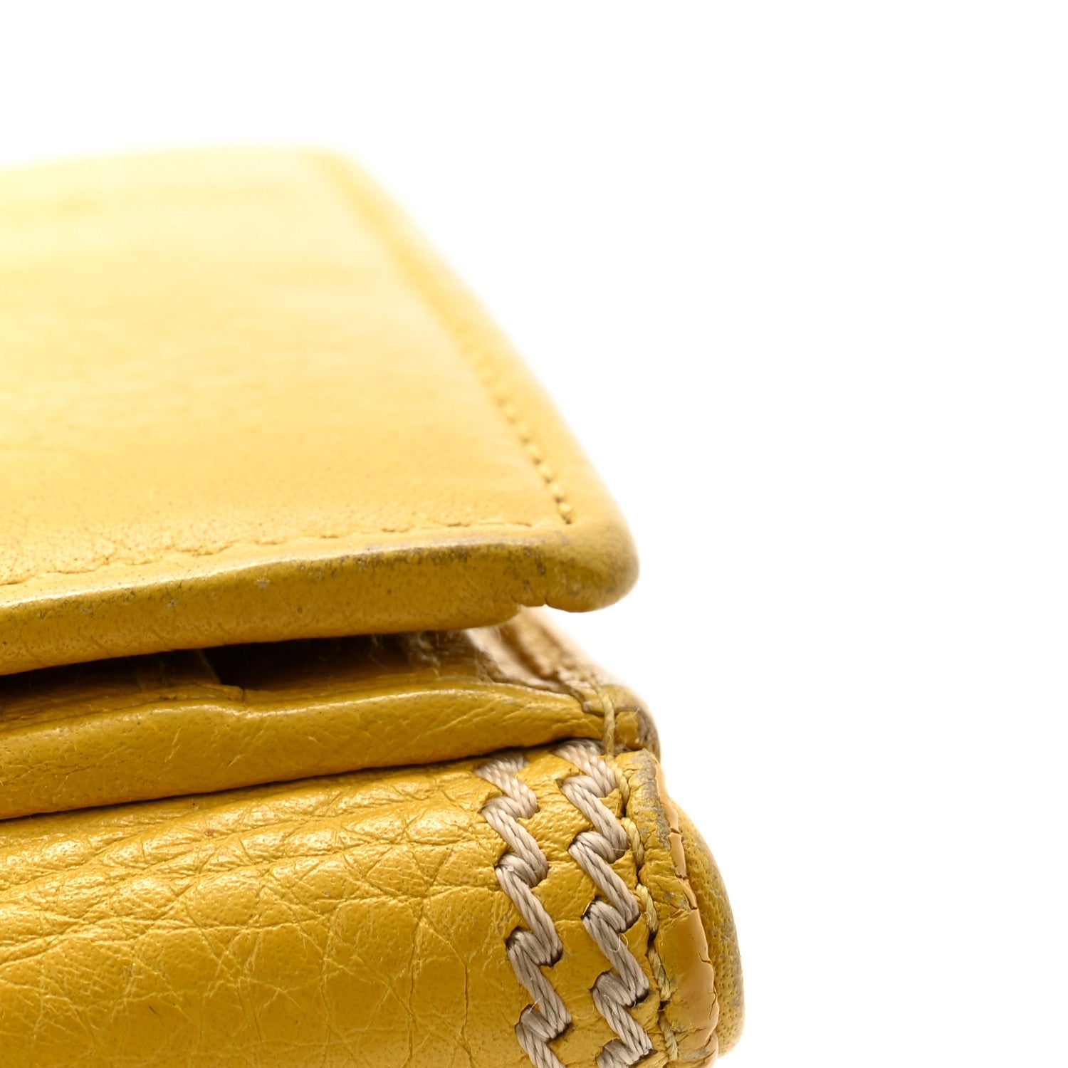 Christian Dior Goatskin Saddle Compact Wallet Yellow 12 of 14