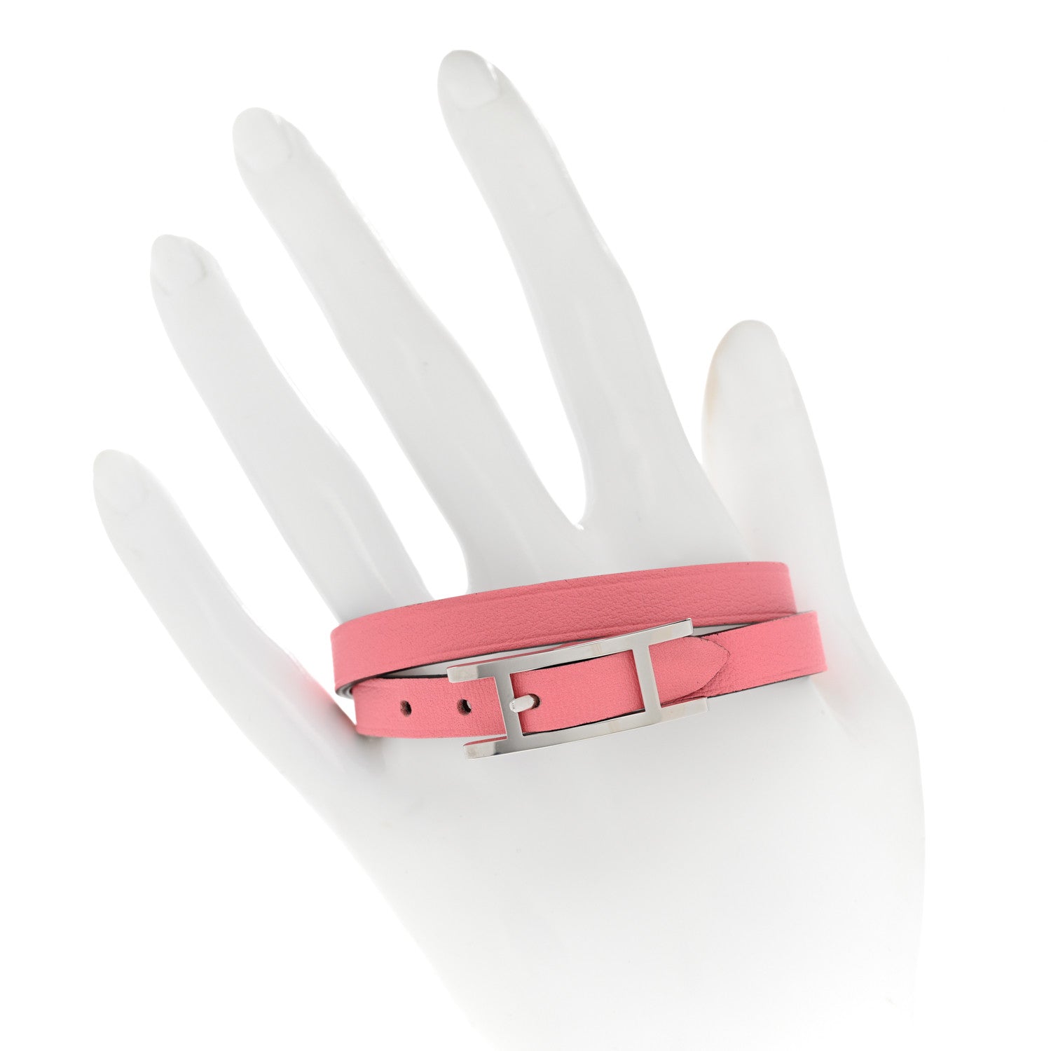 Hermes Swift Behapi Double Tour Reversible Bracelet Rose Mexico Rouge H 2 of 5