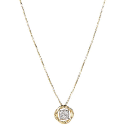 David Yurman 18K Yellow Gold Diamond 7mm Infinity Pendant Necklace 1 of 7