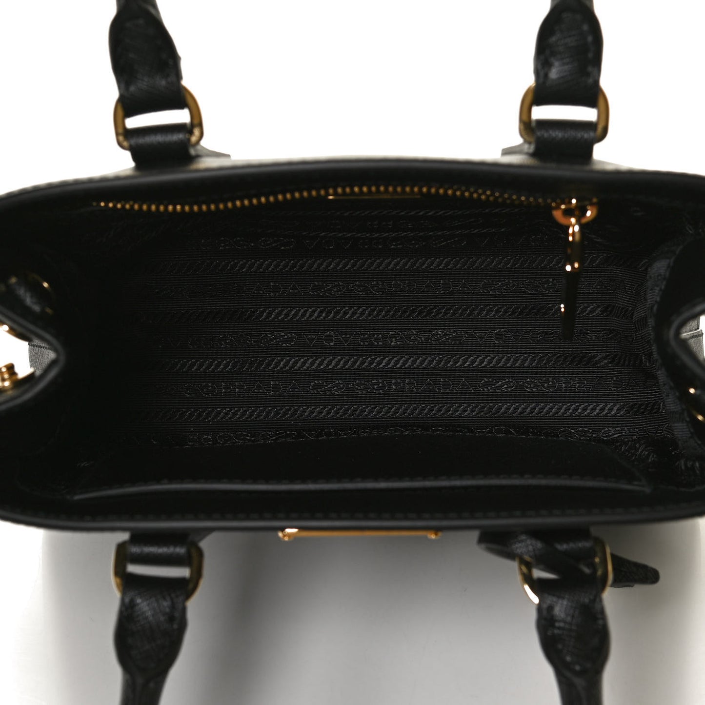 Saffiano Lux Micro Galleria Shoulder Bag Black