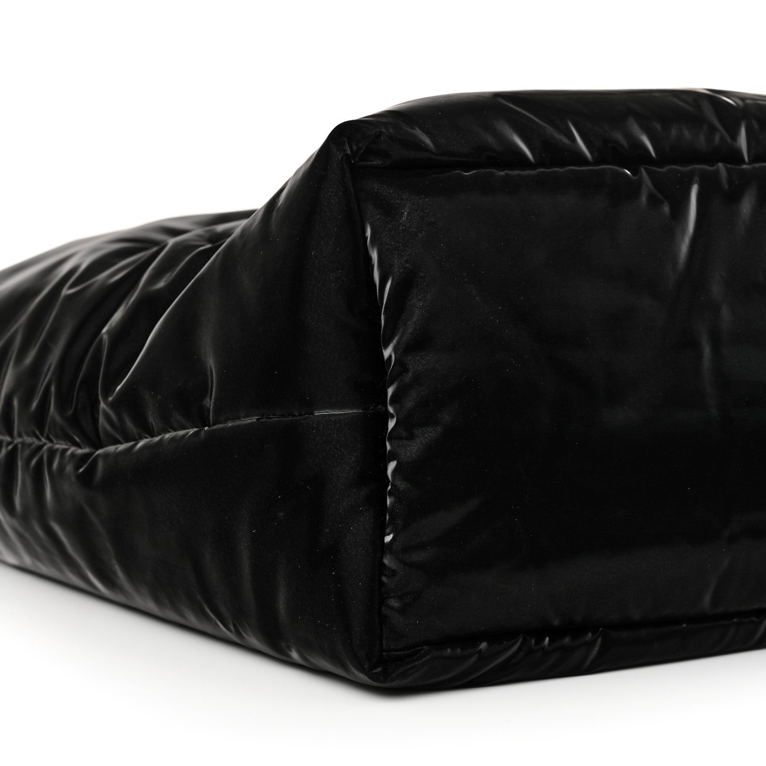Saint Laurent Silktech Canvas Wide Puffer Tote Black 9 of 10