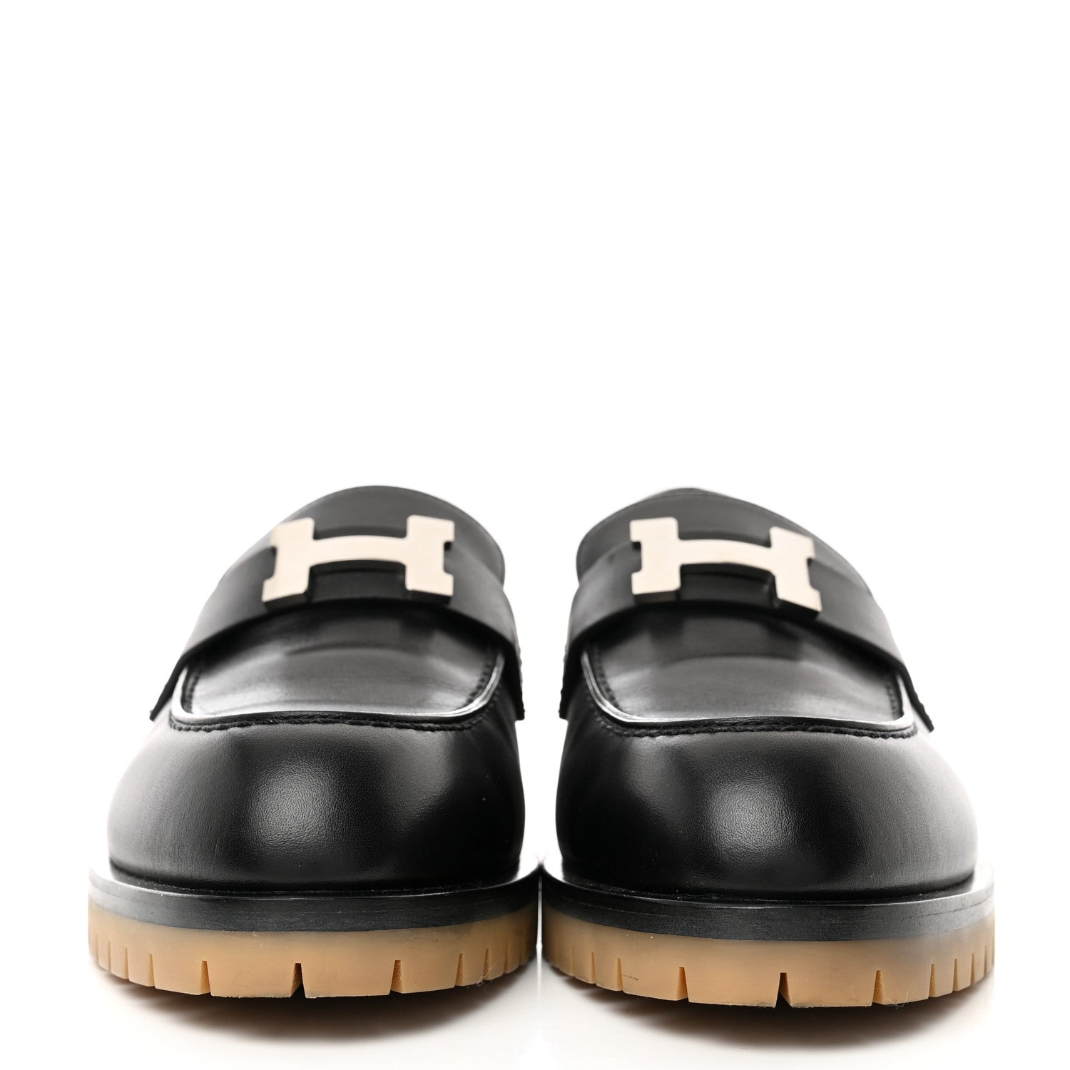 Hermes Calfskin Womens Faubourg Loafers 37 Black 2 of 11