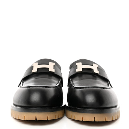 Hermes Calfskin Womens Faubourg Loafers 37 Black 2 of 11