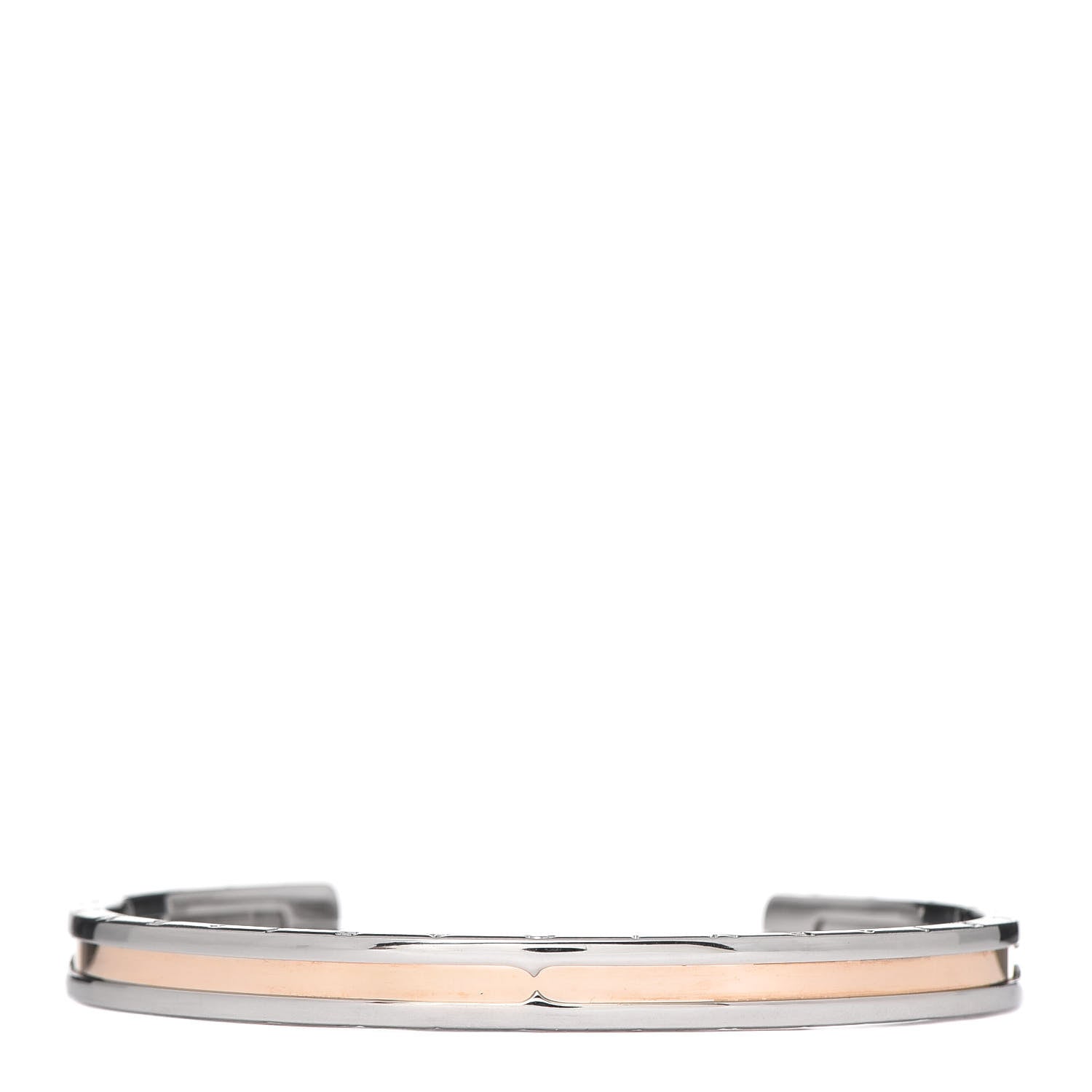 Bulgari 18K Rose Gold Stainless Steel B.Zero1 Cuff Bracelet SM 1 of 5