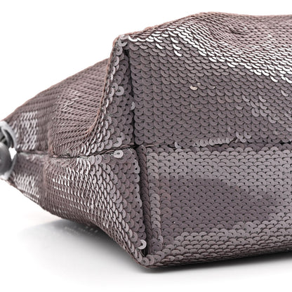 Loewe Sequin Medium Donut Chain Flamenco Knot Clutch Grey 8 of 9