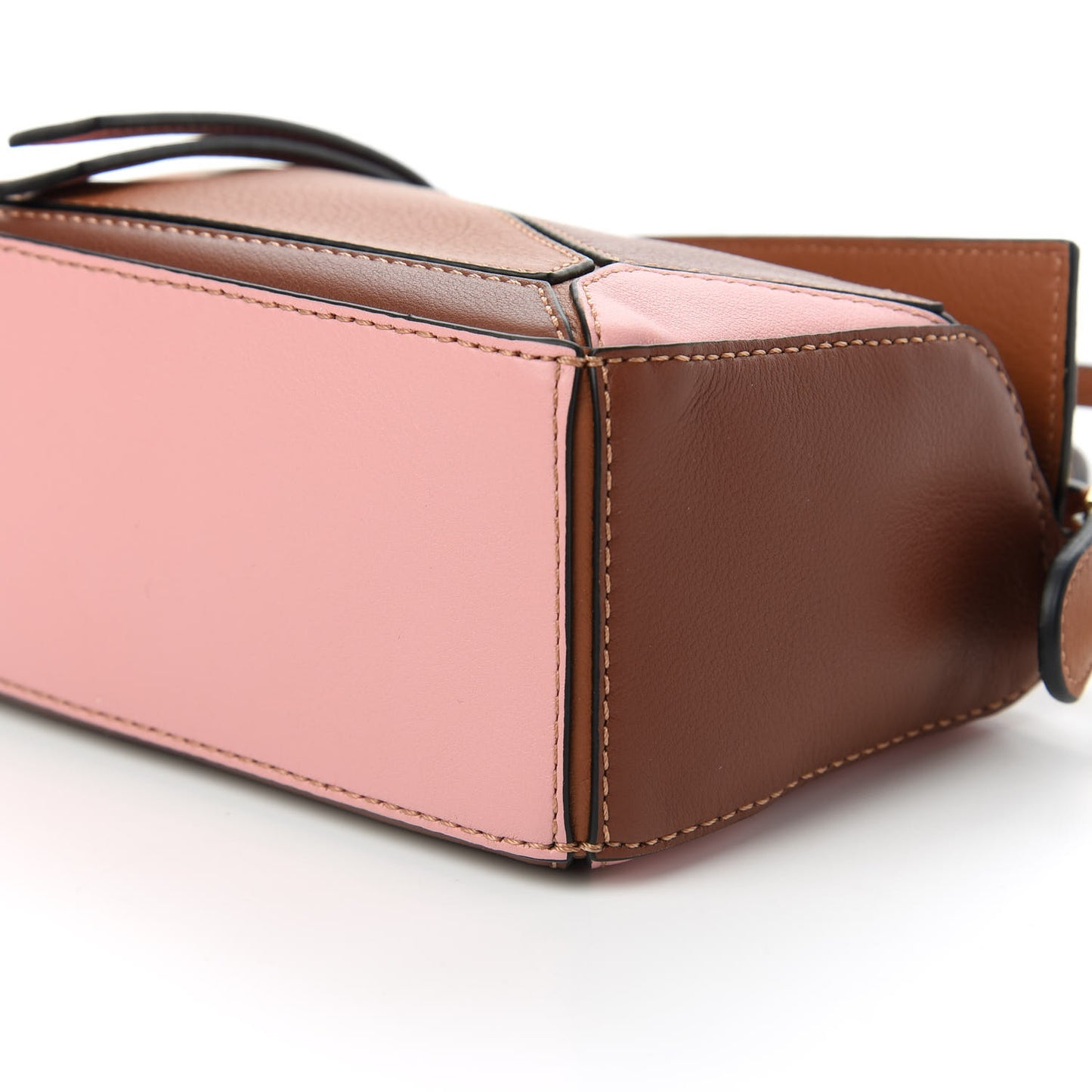 Calfskin Mini Puzzle Bag Tan Medium Pink