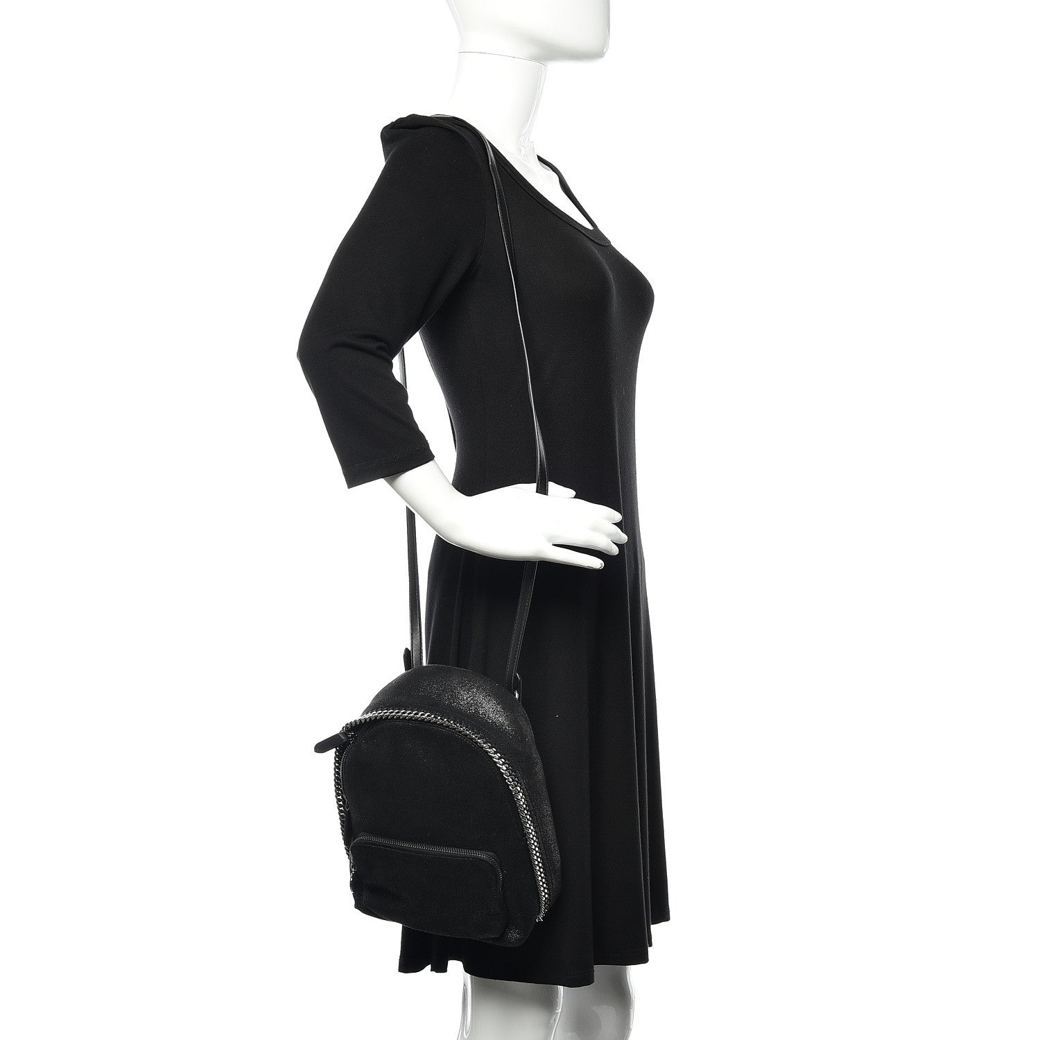 Stella McCartney Shaggy Deer Mini Falabella Backpack Black 2 of 10