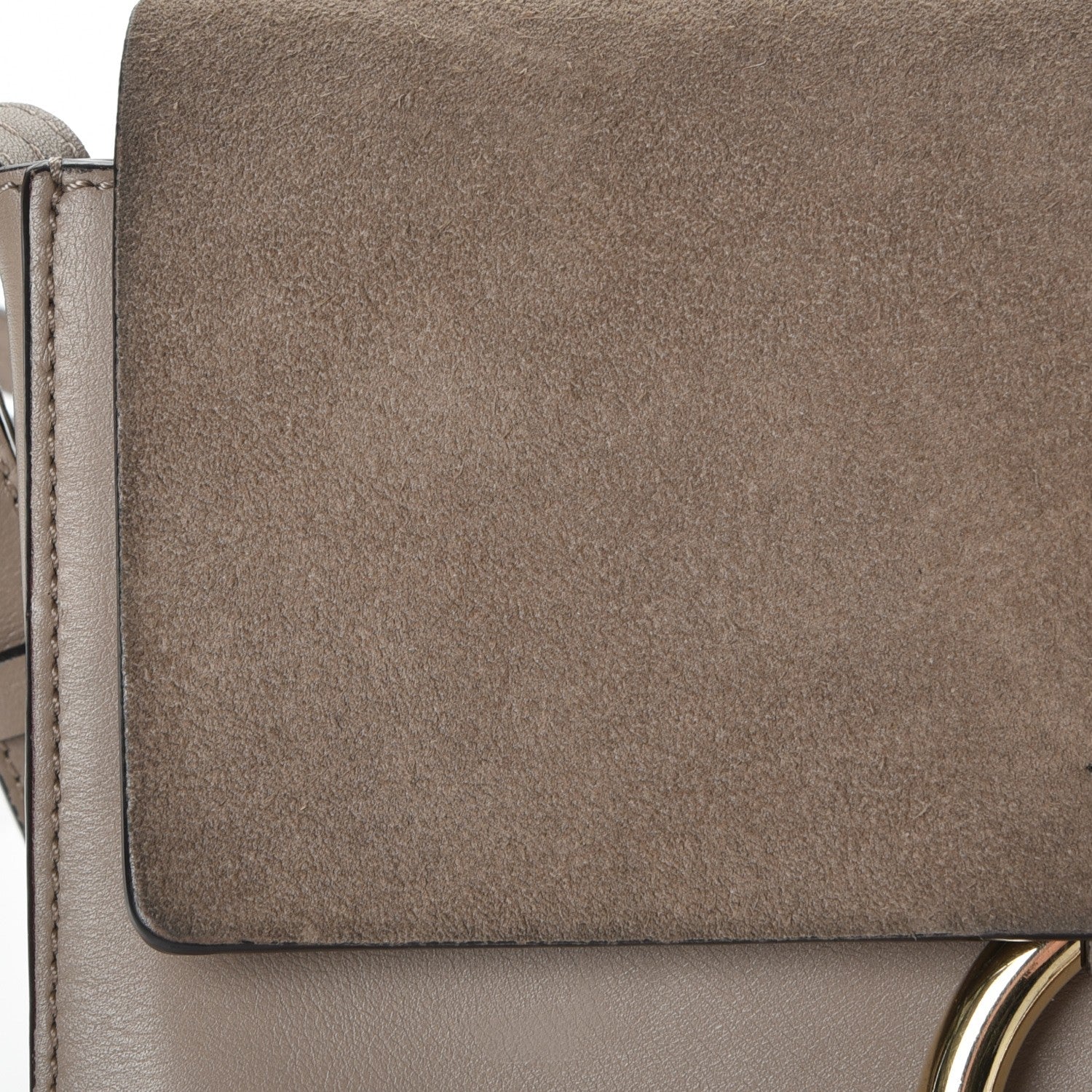 Chloe Suede Calfskin Small Faye Shoulder Bag Motty Grey 13 of 13
