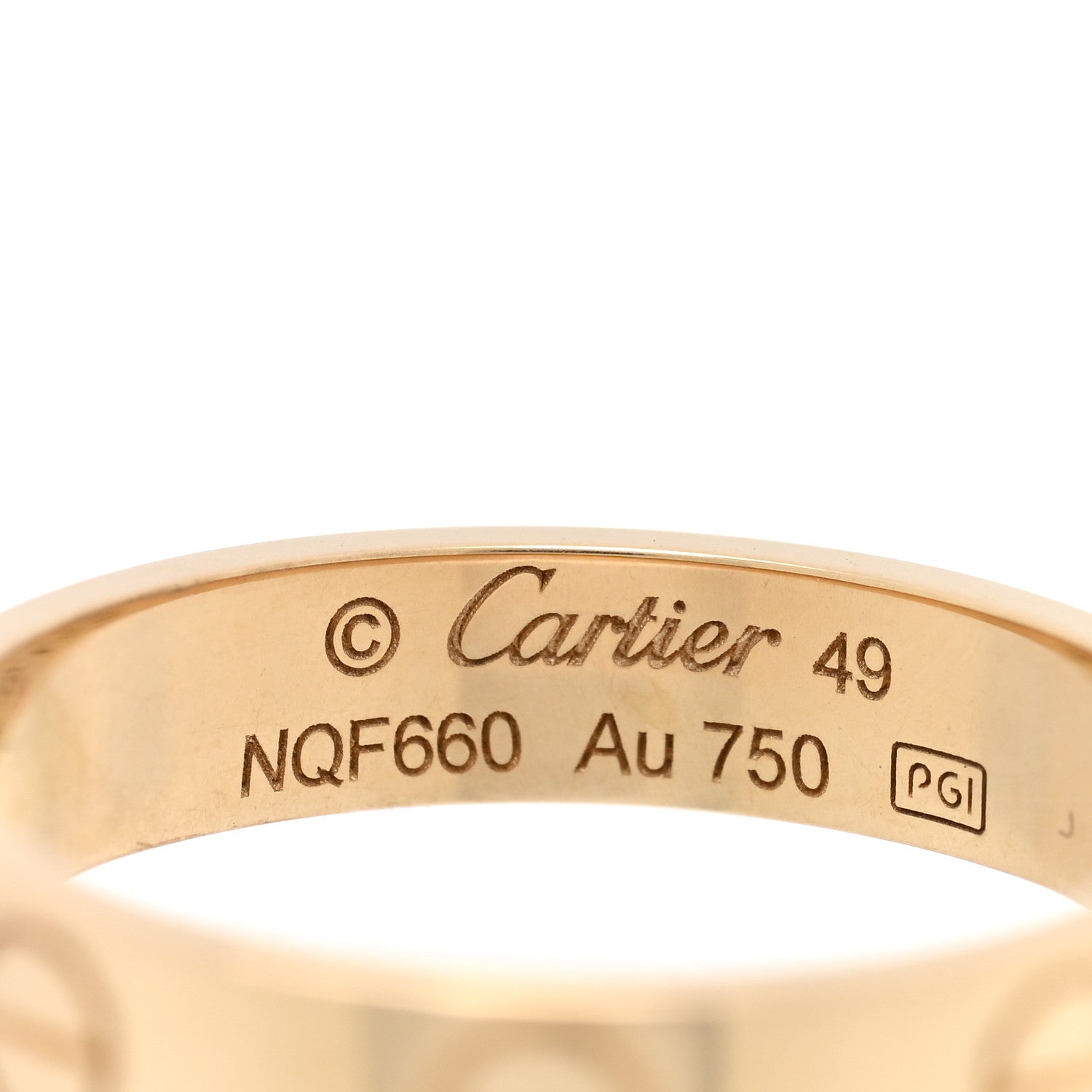 Cartier 18K Yellow Gold 3.5mm LOVE Wedding Band Ring 49 4.75 4 of 5