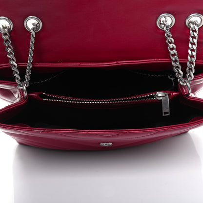 Saint Laurent Calfskin Y Quilted Monogram Medium Loulou Chain Satchel Lipstick Red 6 of 20