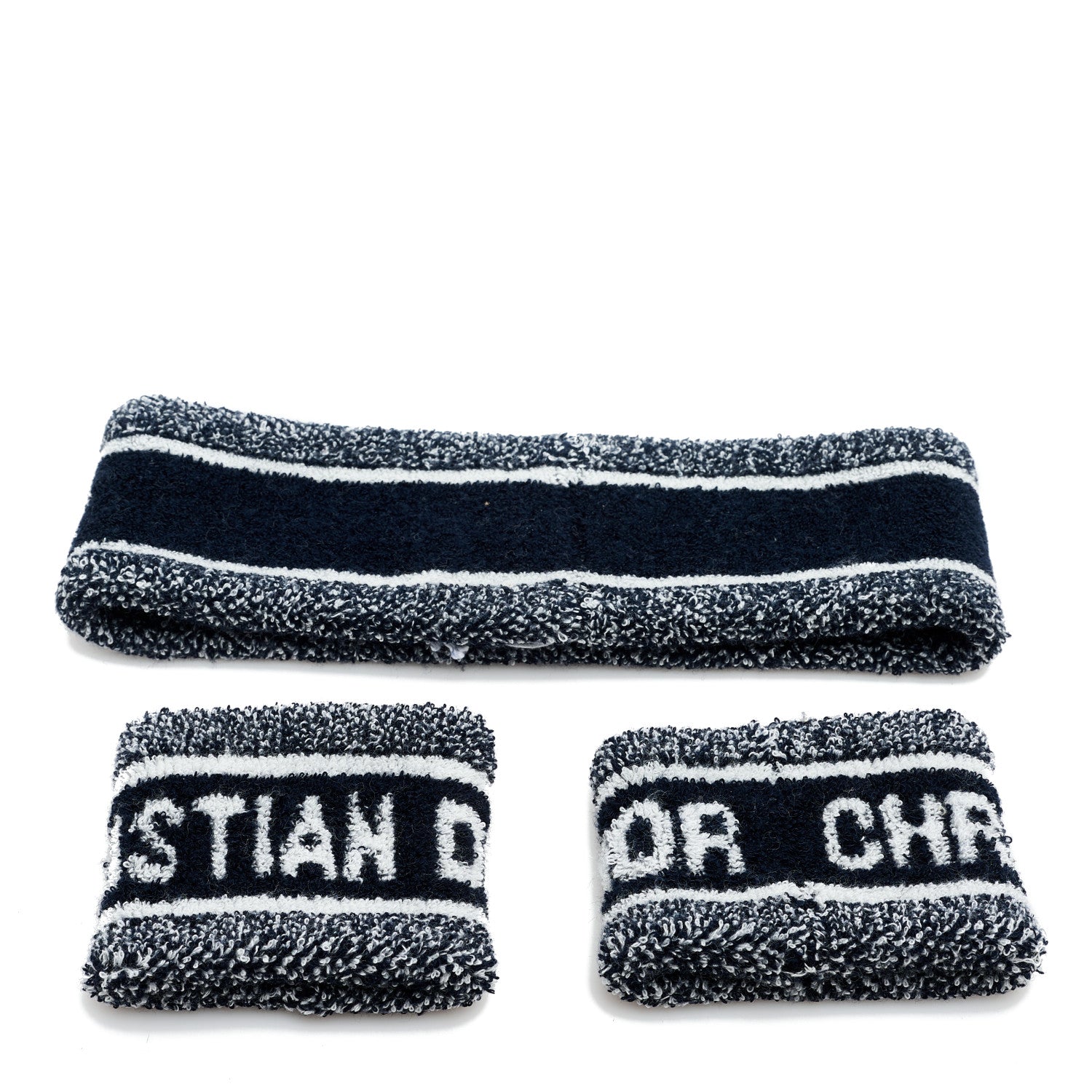 Christian Dior Cotton Headband and Wristband Set Blue 4 of 5
