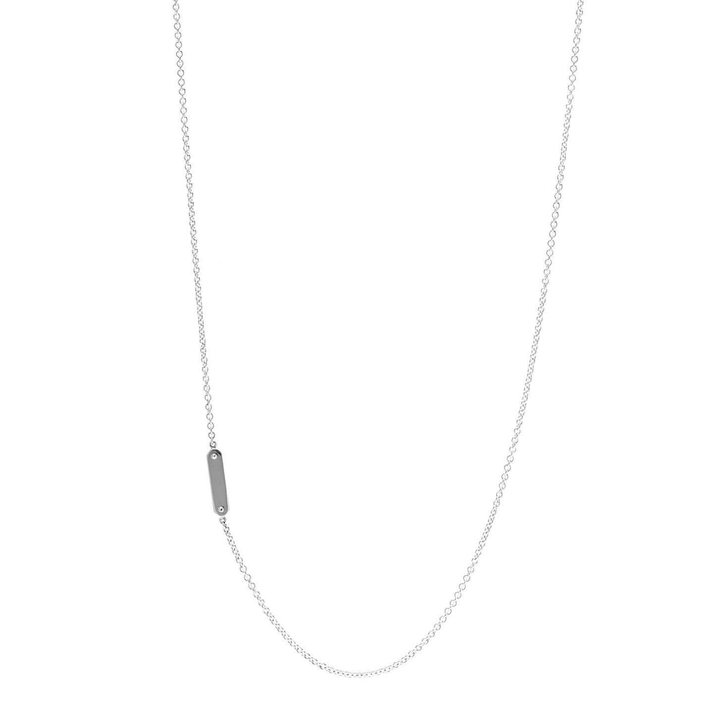 Sterling Silver Tag Chain Necklace