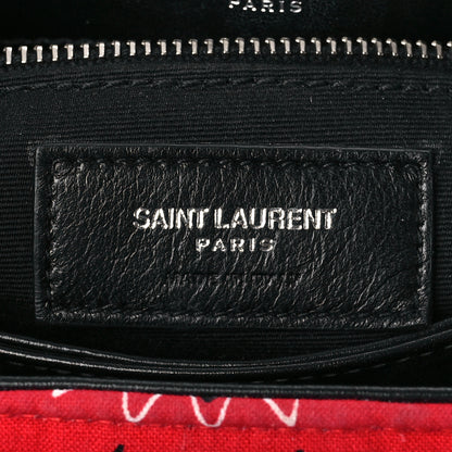 Saint Laurent Cotton Bandana Y Quilted Monogram Toy Loulou Crossbody Bag Red 7 of 12
