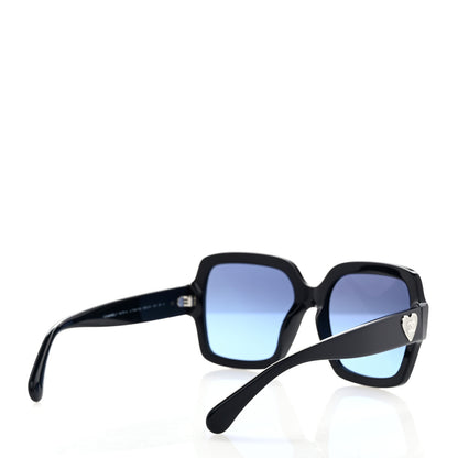 Chanel Acetate Square Heart Sunglasses 5479-A Blue 4 of 8