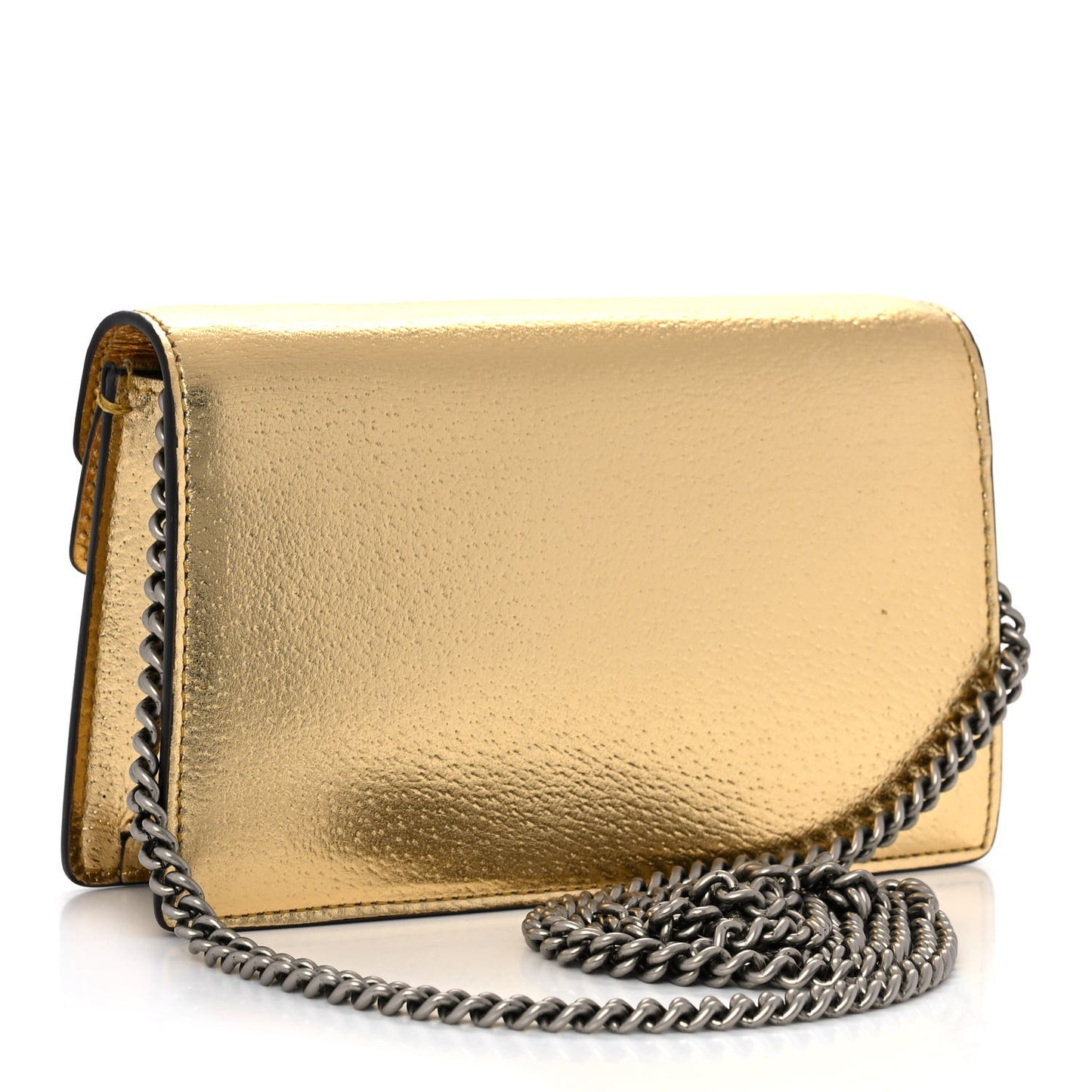 Metallic Calfskin Super Mini Dionysus Shoulder Bag Gold