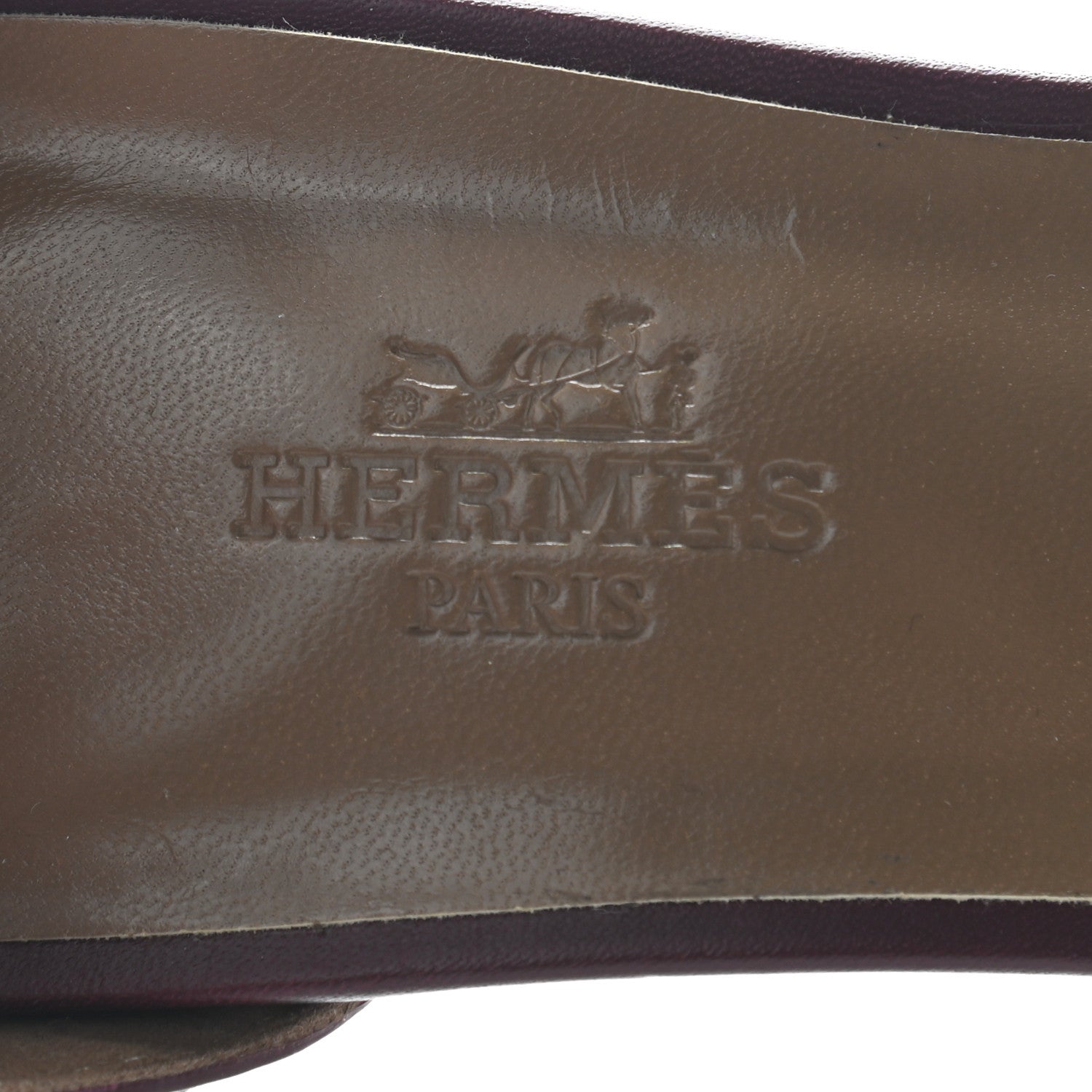 Hermes Calfskin Legend Wedge Sandals 37 Cassis 7 of 7