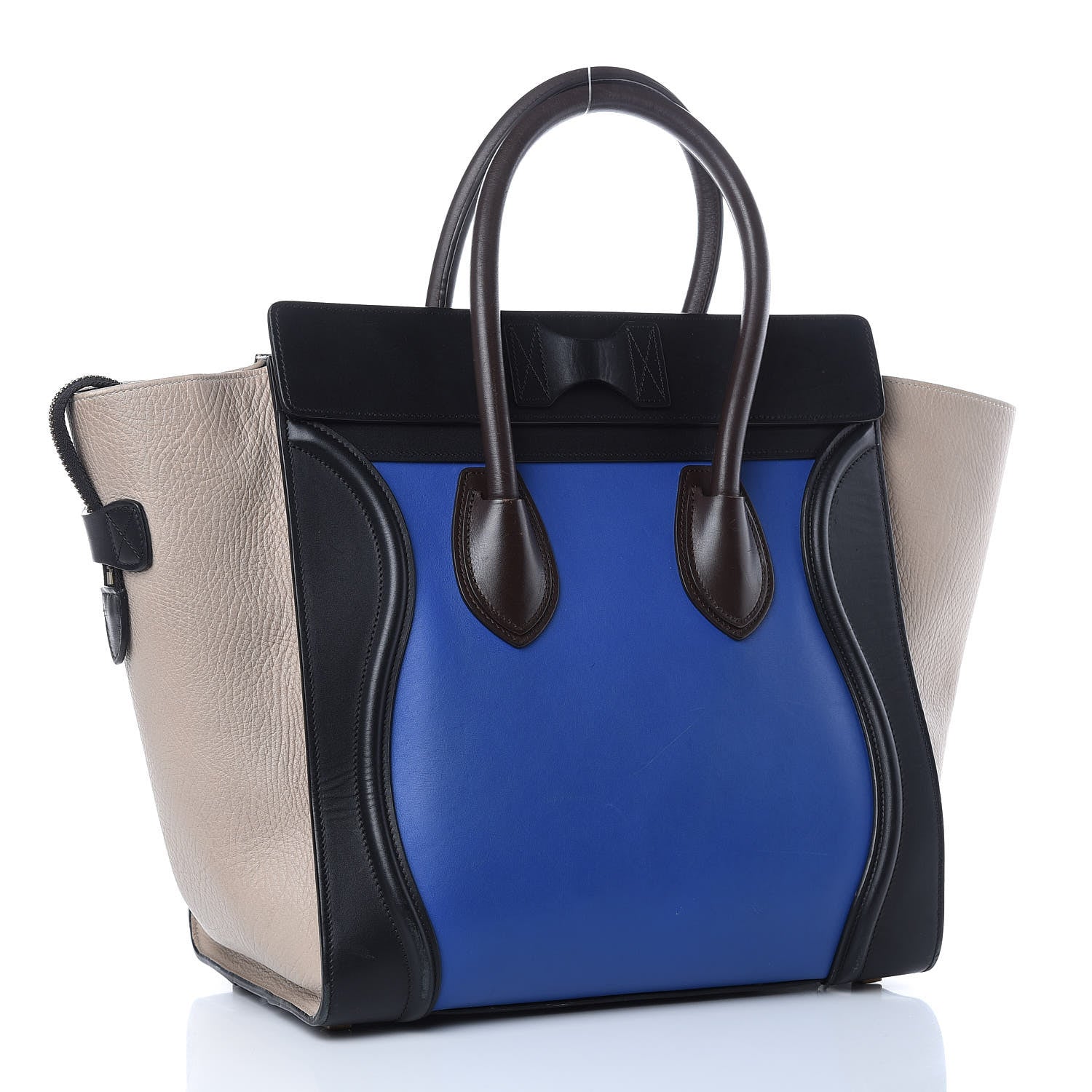 Celine Elephant Calfskin Mini Tri-Color Luggage Indigo 3 of 18