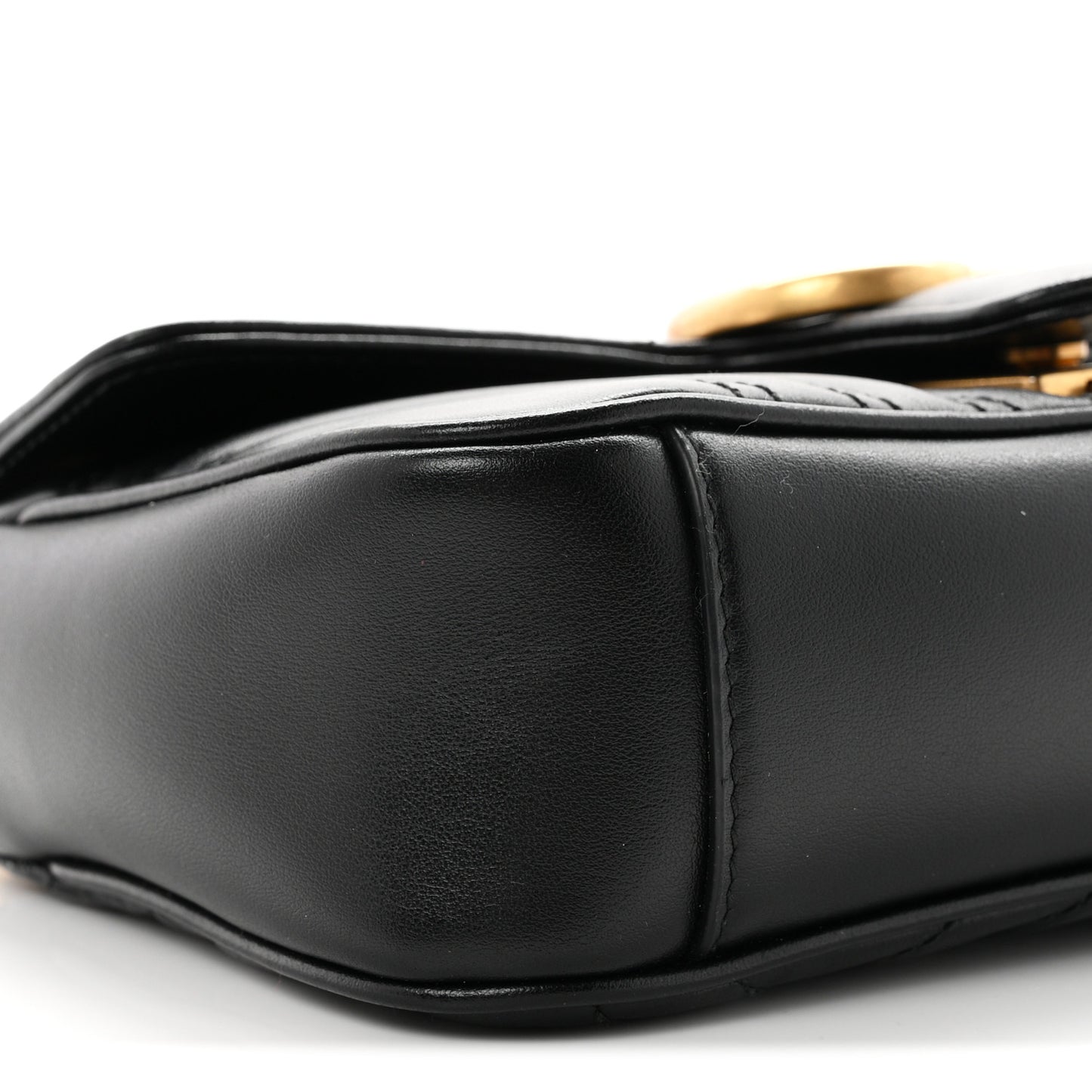 Calfskin Matelasse Mini GG Marmont Shoulder Bag Black