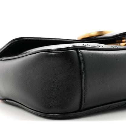 Gucci Calfskin Matelasse Mini GG Marmont Shoulder Bag Black 8 of 9