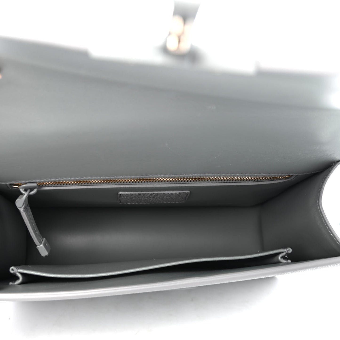 Ultra Matte Grained Calfskin 30 Montaigne Flap Bag Grey