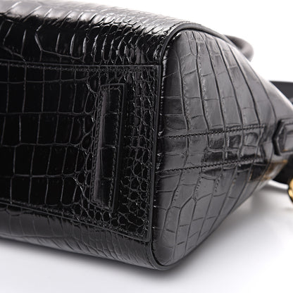 Givenchy Calfskin Crocodile Embossed Mini Antigona Black 8 of 8