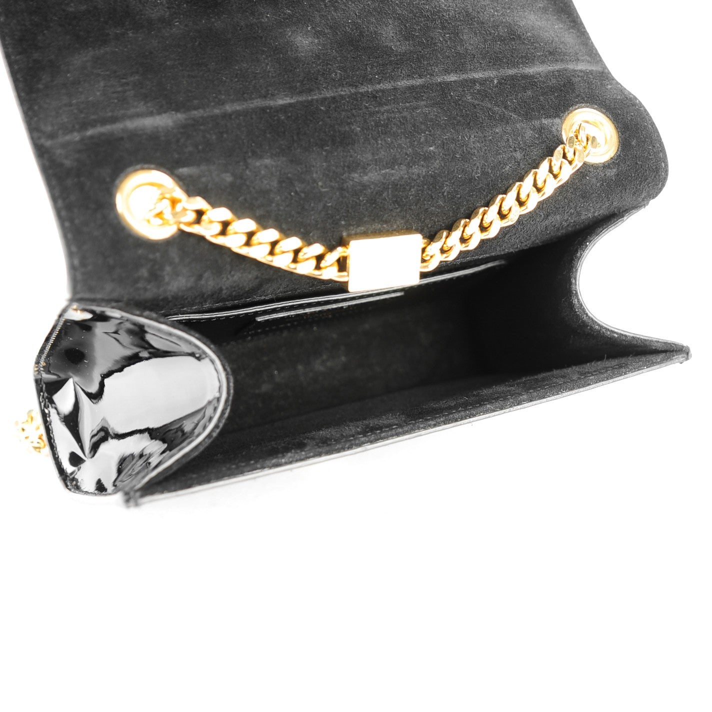 Patent Small Classic Monogram Tassel Satchel Black