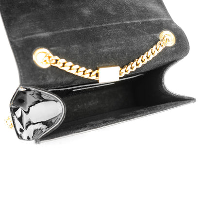 Saint Laurent Patent Small Classic Monogram Tassel Satchel Black 5 of 7