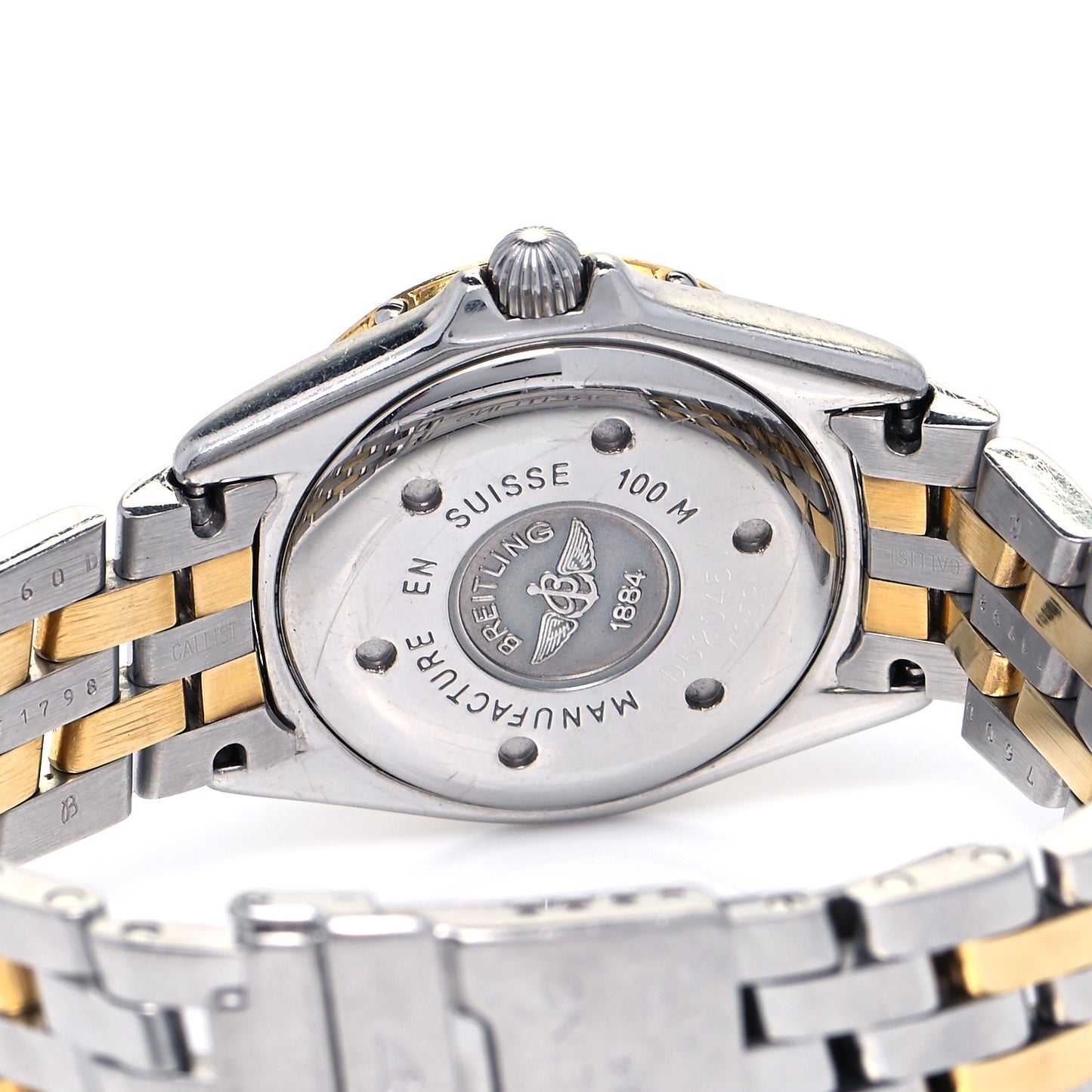 Stainless Steel 18K Yellow Gold Diamond Mother of Pearl 30mm Callisto Quartz Watch D52045