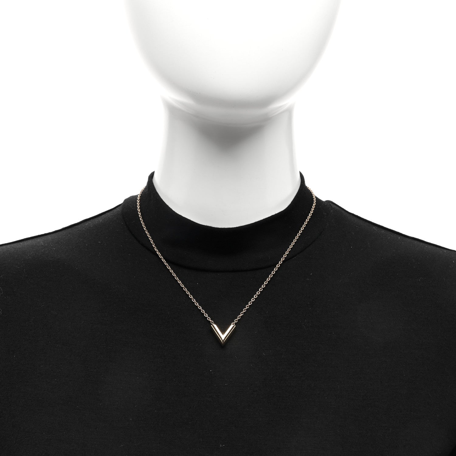 Louis Vuitton Essential V Necklace Gold 2 of 5