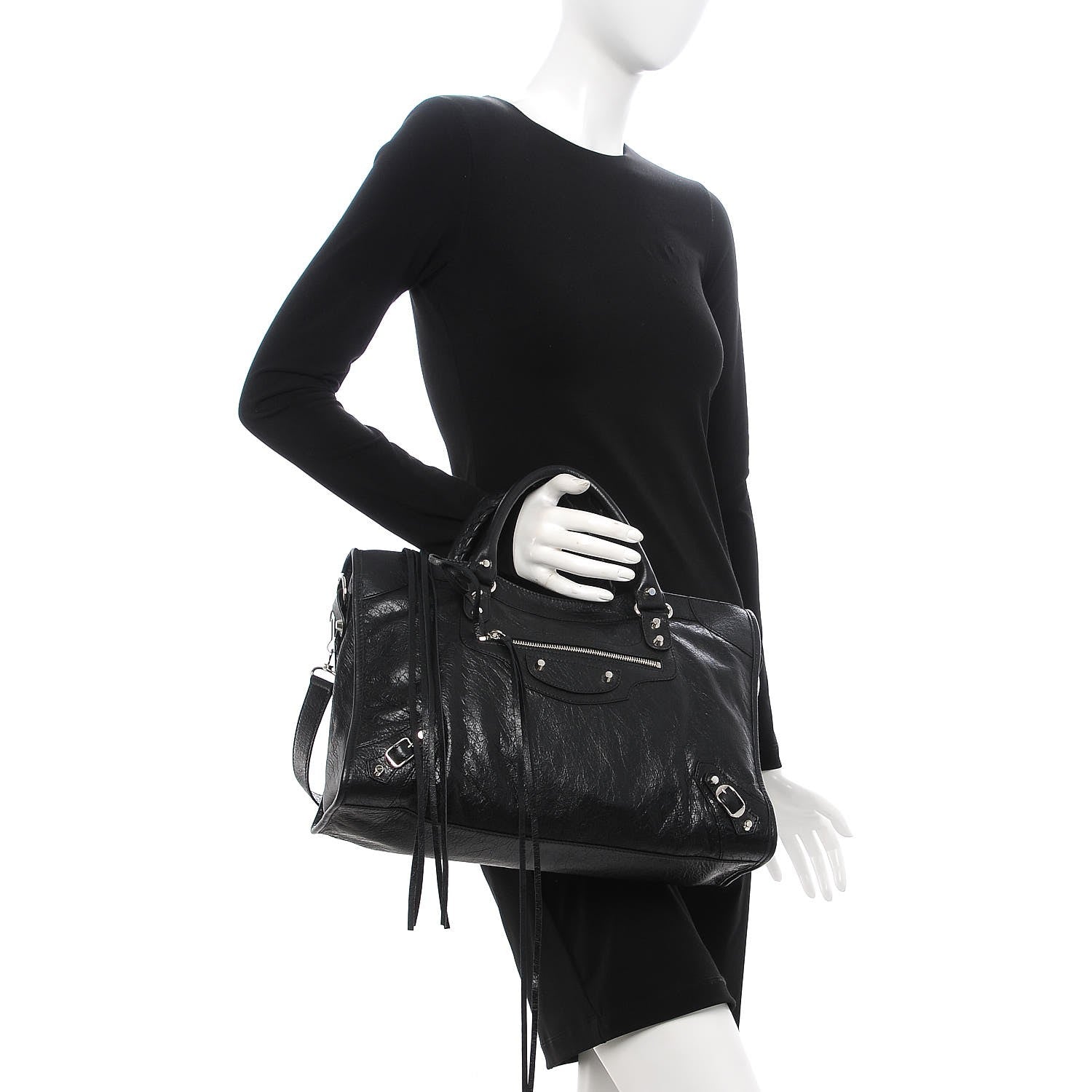 Balenciaga Agneau Classic Silver Hardware City Black 3 of 8