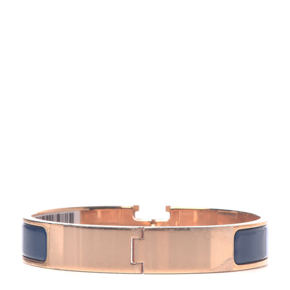 Hermes Enamel Narrow Clic Clac H Bracelet GM Bleu Biarritz 3 of 5