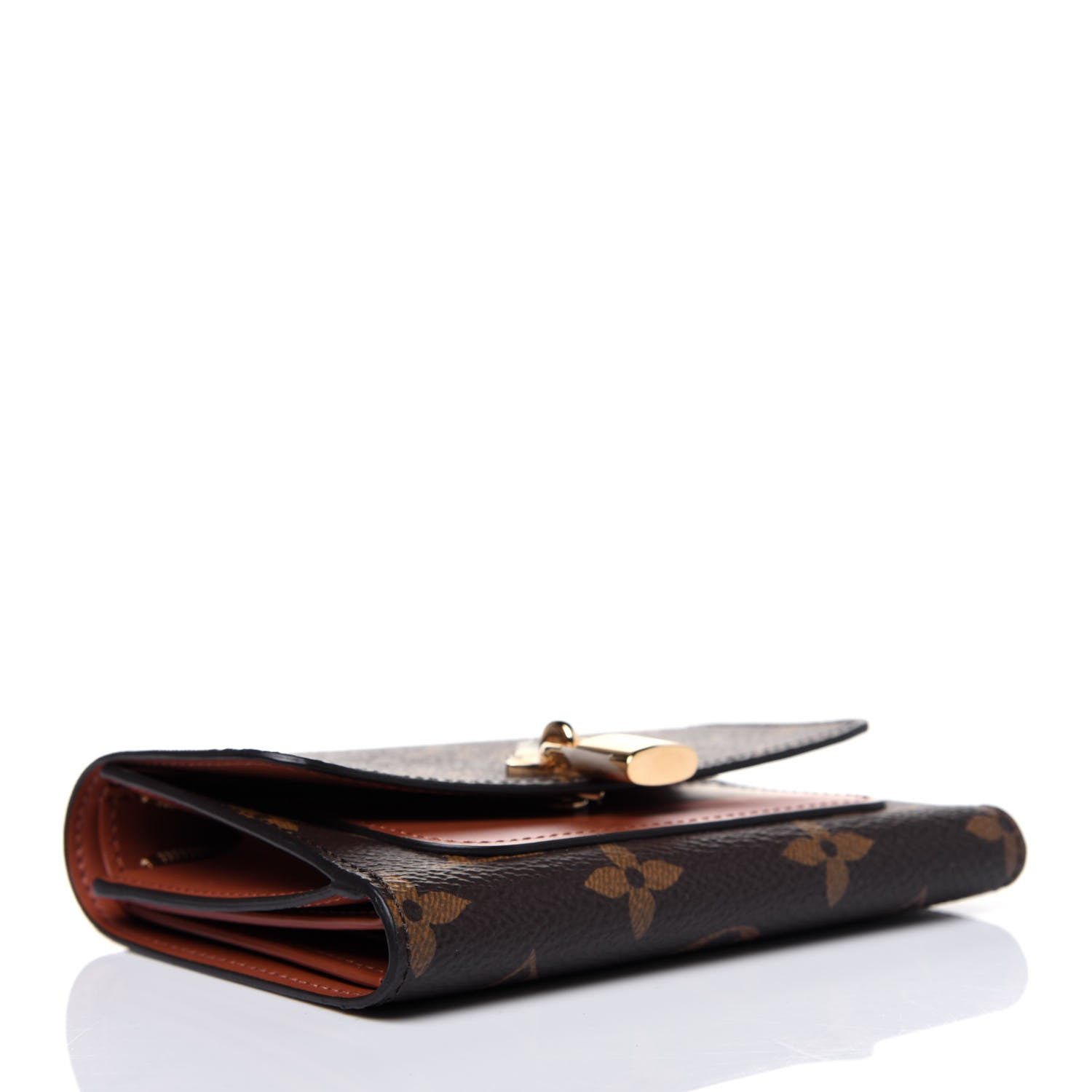 Louis Vuitton Monogram Flower Lock Compact Wallet Caramel 9 of 13