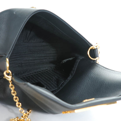 Fendi Vitello Flamingo Enamel Fendista Pouchette Crossbody Black 5 of 8