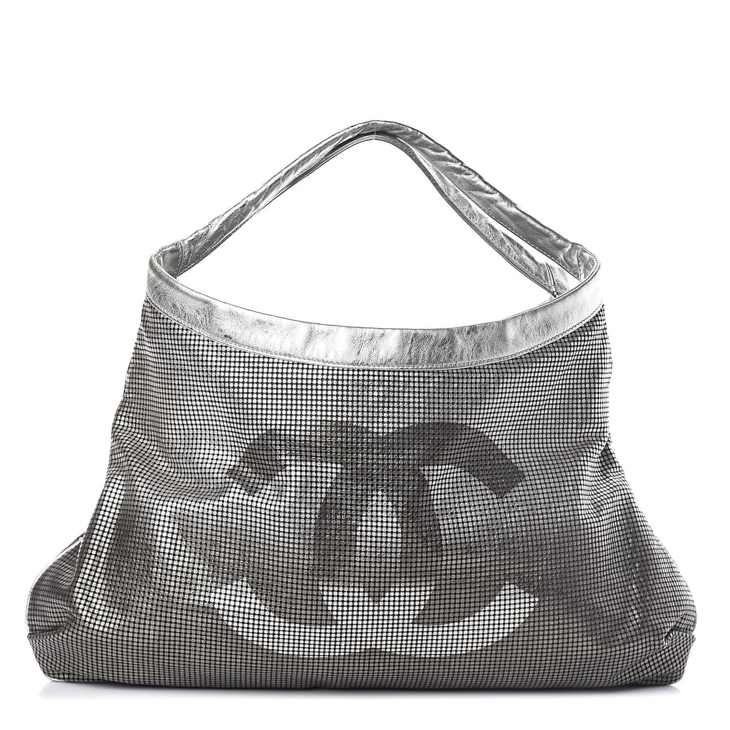 Metallic Perforated Lambskin Hollywood Hobo Silver