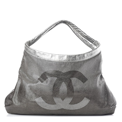 Chanel Metallic Perforated Lambskin Hollywood Hobo Silver 1 of 10