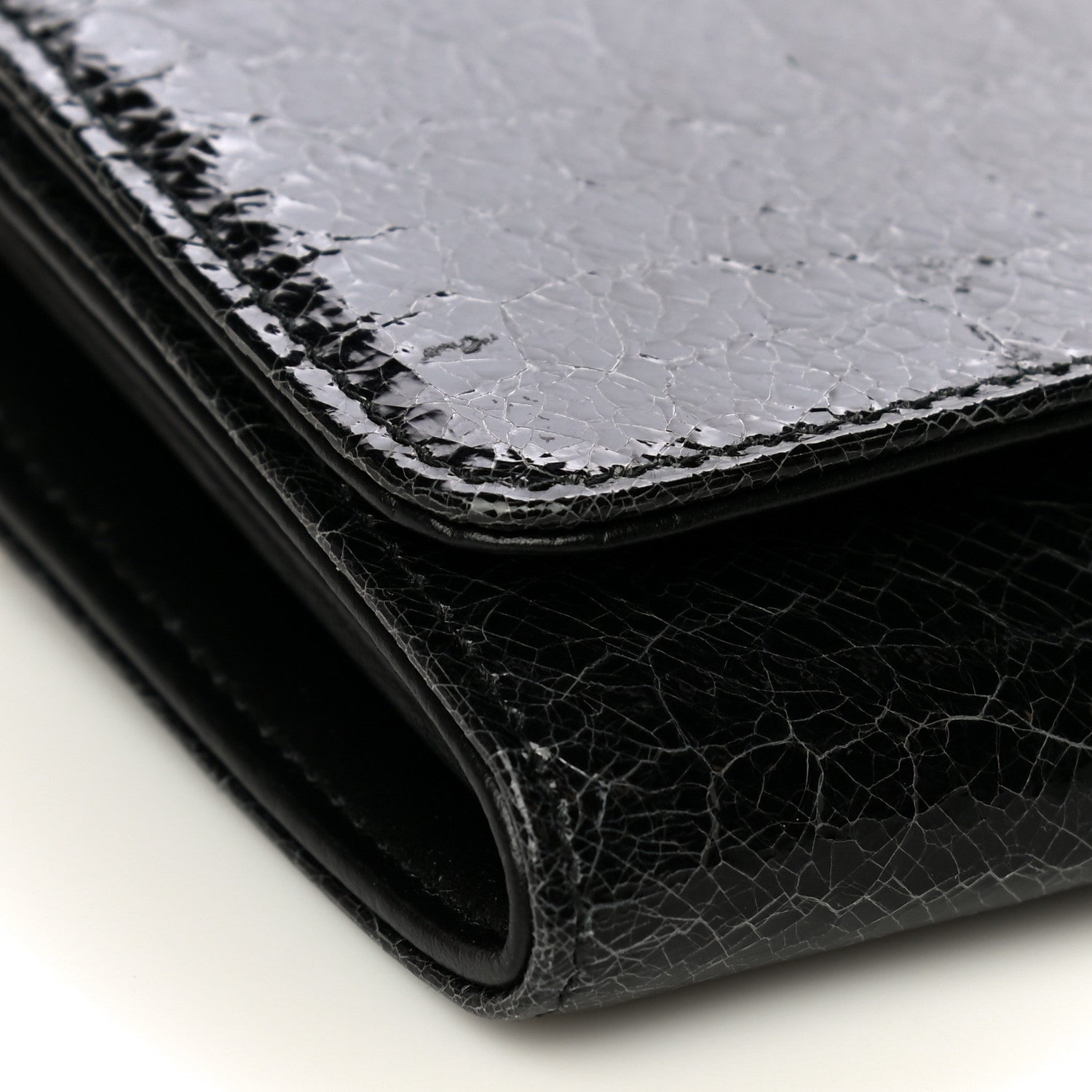Miu Miu Patent Embossed Crocodile Continental Wallet Black 8 of 10