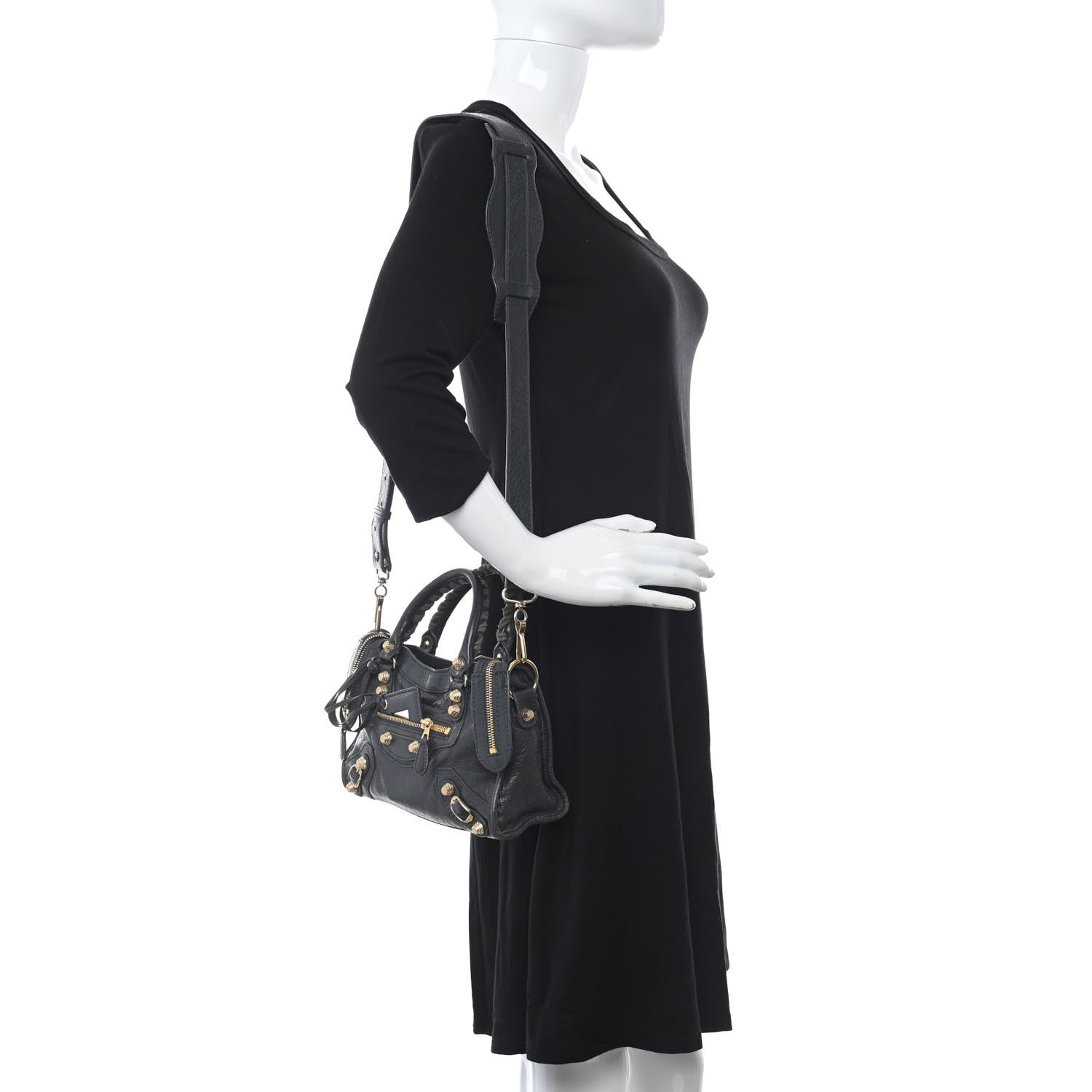 Balenciaga Agneau Giant 12 Gold Hardware Mini City Anthracite 2 of 15