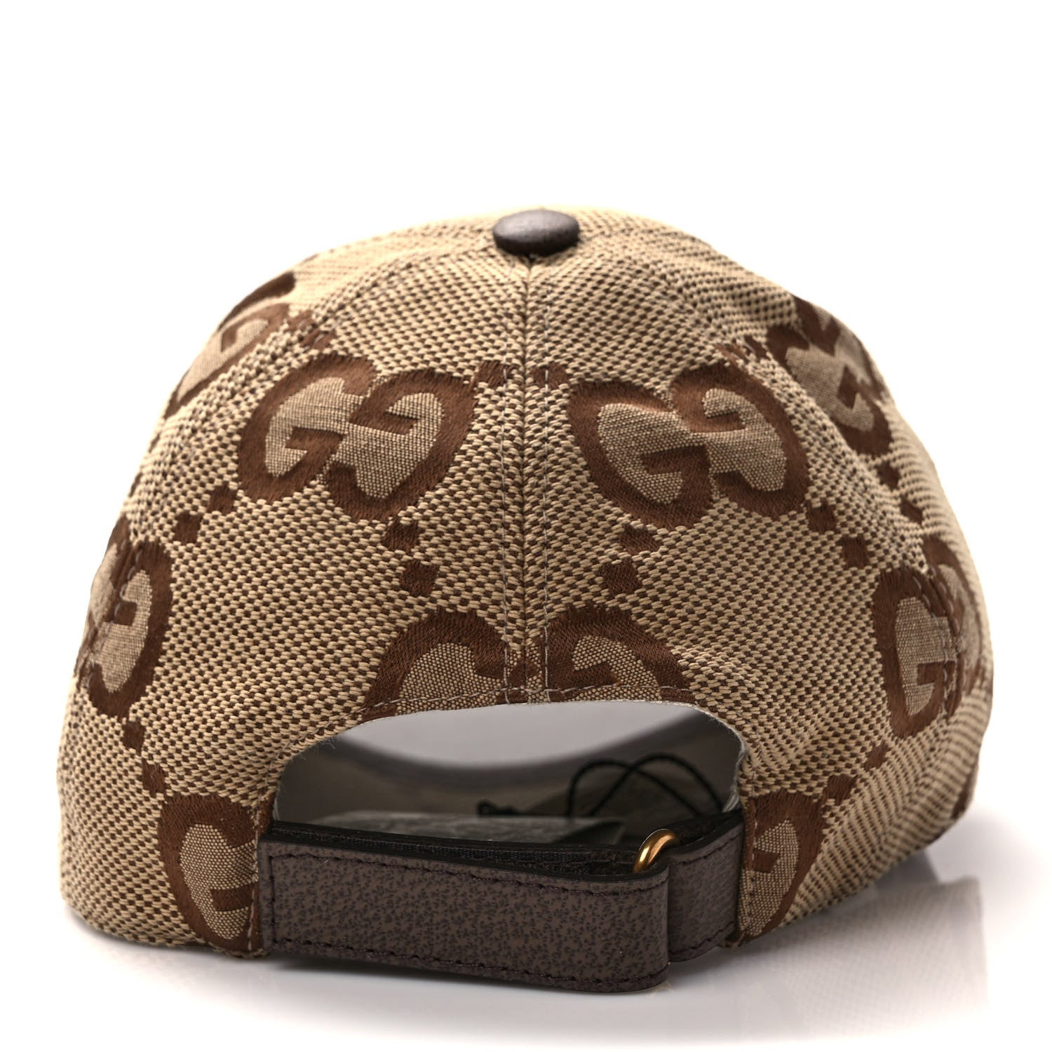 Gucci Monogram Jumbo GG Baseball Hat M 57 Camel Ebony 4 of 9