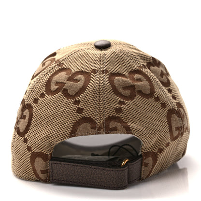 Gucci Monogram Jumbo GG Baseball Hat M 57 Camel Ebony 4 of 9