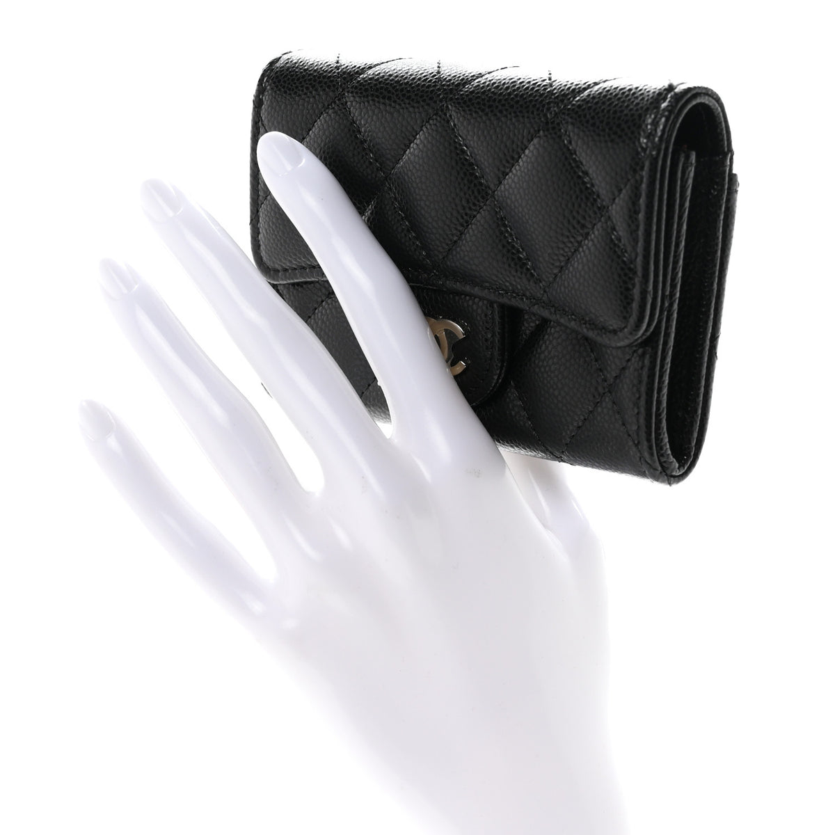 Chanel Caviar Quilted Flap Card Holder Black 2 of 9