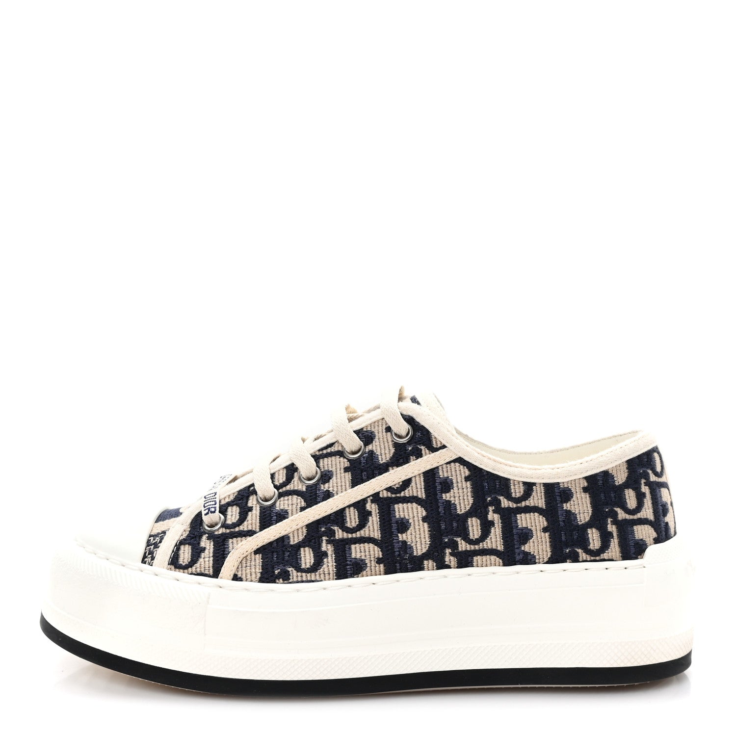 Christian Dior Canvas Oblique Walk'N'Dior Low Top Sneakers 37.5 Deep Blue 1 of 10