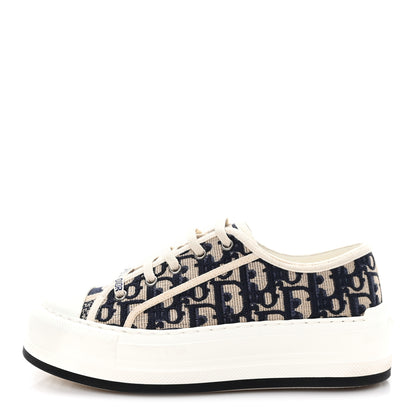 Christian Dior Canvas Oblique Walk'N'Dior Low Top Sneakers 37.5 Deep Blue 1 of 10